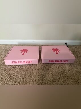 Pink Palm Puff Branded Pink Storage Box with Palm Logo - box only no pajamas